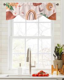 Cortina dos namorados abstrata geométrica planta janela sala de estar armário de cozinha tie-up valance haste bolso