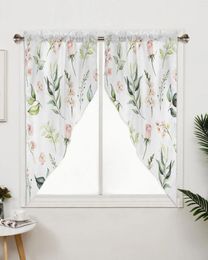 Rideau Vintage Texture florale fenêtre salon chambre décor rideaux cuisine décoration triangulaire