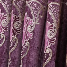 Gordijn Violet Chenille Jacquard Schaduwdoek Gordijnen Voor De Woonkamer Slaapkamer Windows Maatwerk Cortinas Luxe Gordijnen