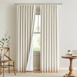 Curtain Vision Home Natural Pinch plissé plissé des rideaux de déchaînement en lin Mélange de chambre à contre-courant