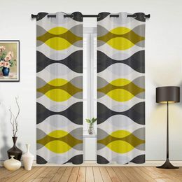 Gordijn Water Drop Shape Geometrische textuur Rimpel raamgordijnen voor woonkamer keuken Valances Fashion Slaapkamer