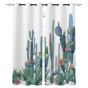 Gordijn waterverf cactus Noordse black -out gordijnen voor kinderen kinderen thuis decor slaapkamer woonkamer hoge schaduwraam