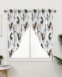 Rideau aquarelle Style chinois cheval traitements de fenêtre rideaux pour salon chambre décor à la maison triangulaire