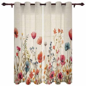 Gordijn waterverf chrysanthemum laat moderne gordijnen voor woonkamer huisdecoratie el drapes slaapkamer fancy raambehandelingen