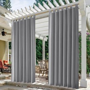 Rideau étanche extérieur occultant fenêtre rideaux antirouille Patio panneau robinet haut rideaux pour jardin Pergola porte porche Foyer