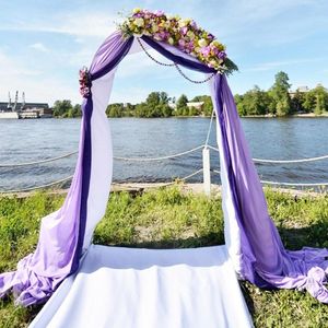 Cortina Arco de boda Drapeado Tela de gasa Drapeado Suministros para fiestas Ceremonia Recepción Colgante Decoración Gota