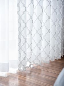 Rideau blanc brodé Tulle rideaux pour salon moderne diamant gaze pure Voile chambre fenêtre traitement rideaux