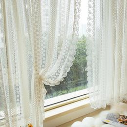Cortina de encaje blanco, cortinas transparentes para dormitorio, sala de estar, borde, transparente, opaco, altura Extra, 300cm, balcón, cortinas para ventana francesa