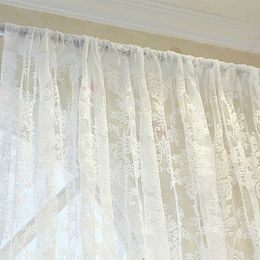 Cortina de tul de encaje blanco, cortinas transparentes para sala de estar, dormitorio, ventana, cortinas europeas