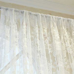 Rideau blanc dentelle tulle rideaux transparent pour salon chambre fenêtre rideaux européens