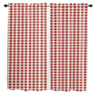 Gordijn Wit Red Plaid eenvoudige gordijnen voor woonkamer slaapkamer keuken de kinderen raambehandelingen drapeert