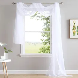 Curtain White Sheer Window Valine Semi Scarf pour le mariage Drape Curtains Panneau décor