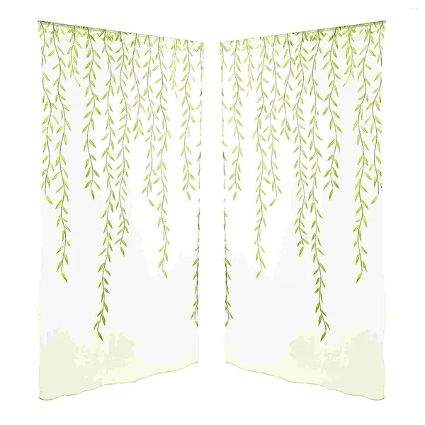 Cortina blanca para ventana de ducha, cortinas de gasa, tul transparente bohemio transparente