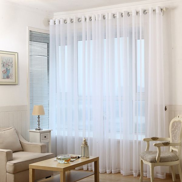Rideau blanc solide Tulle s fenêtre criblage pour chambre cuisine pure Voile stores rideaux traitements porte 230510
