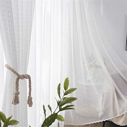 Cortina de tul blanco, cortinas transparentes de encaje para niños, sala de estar, dormitorio, ventana, avión, pequeñas cortinas translúcidas, cortina transparente
