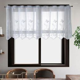Rideau blanc Tulle fenêtre drapé moderne cantonnière courte demi rideaux pour porte d'armoire chambre décor Cortinas Cortas