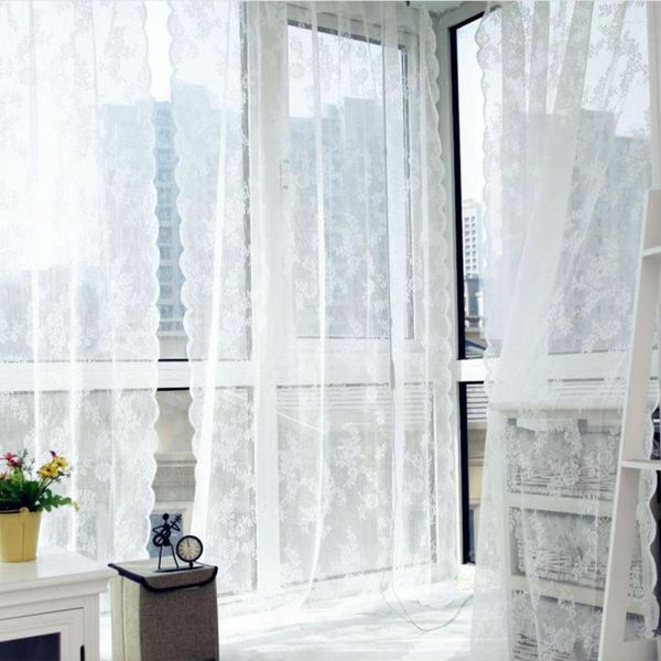 Cortina de aplicación amplia, cortinas de tul, fácil de usar y funcional, ventana transparente, filtrado de luz para dormitorio, blanco, 145cm, 260cm6