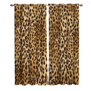 Cortina Wild Animald Leopard Room Cortinas Ventana grande Dormitorio Cocina Niños Interior Floral Decoración Paneles