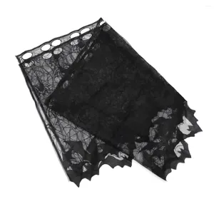 Rideau fenêtre dentelle rideaux noir cheminée porte décor tissu toile d'araignée cuisine chauves-souris écharpe panneau Web effrayant décoration