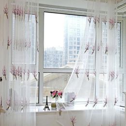 Rideau fenêtre panneau Tulle tissu transparent drapé Voile 1 décor à la maison