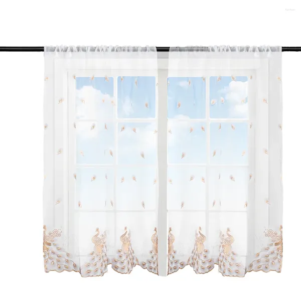 Rideau fenêtre rideaux transparents décorations de chambres cantonnière de style simple décors suspendus rideaux d'intérieur café 1 2 m