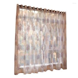 Cortina X250cm Floral Tree Voile Sheer Window Cortinas Vintage Branch Tulle Tube Dormitorio Sala de estar