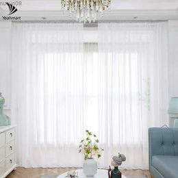 Rideau Yeahmart Solide Blanc Fil Rideau Fenêtre Tulle Rideaux Pour Salon Cuisine Moderne Fenêtre Traitements Voile Rideaux Cortains