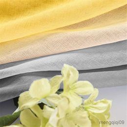 Cortina de lino gris amarillo cortinas transparentes para sala de estar de dormitorio Gradiente de dapas semi voile de la ventana tops de princesa R230815