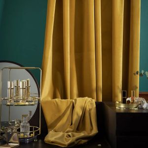 Rideaux 2021 nouveaux rideaux personnalisés en velours pour salon lumière luxe velours doré rétro curcuma Orange vif chambre haut de gamme