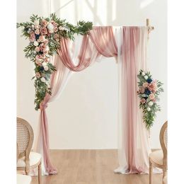 Gordijnen 6 tot 10 meter bruiloft Sheer Arch Decor Drapes Chiffon Fabric Draping Curtain Drapery Party Party Supplies Hangende decoratie