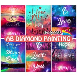 Rideaux Ab perceuse coloré complet 5d diamant peinture amour décor à la maison bricolage diamant broderie texte mosaïque Kit paysage strass photos