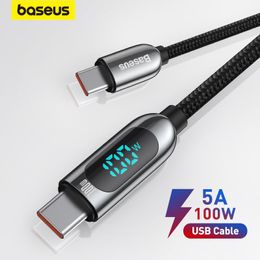 Cortinas Baseus PD 100W/66W USB C Cable para el libro 2021 Cable de carga de carga rápida Cable para Xiaomi Samsung Cable de carga de alambre de datos