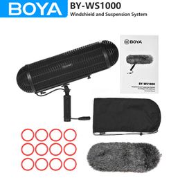 Rideaux Boya BYWS1000 Microphones Blimp Windshield Suspension Système pour le micro de fusil de chasse pour le canon Nikon Sony DSLR Campender Enregistreur