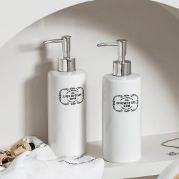 Cortinas Ceramic Liquid Soap Dispenser Nordic Shampoo Acondicionador de lavado de carrocería Botella desinfectante de mano Subbottling Accesorios de baño