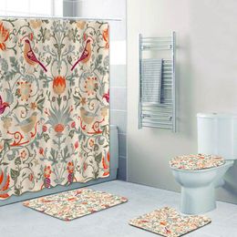 Rideaux Chic William Morris décor à la maison William Morris rideau de douche salle de bain rideaux ensemble fraise voleur tapis de bain tapis Cortina Ducha