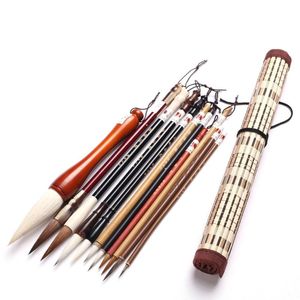 Rideaux chinois calligraphie brosse ensemble kanji japonais sumi peinture dessin artiste écrivant des pinceaux de brosse en bambou