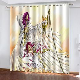 Cortinas decoración europea 3D cortinas para sala de estar Blackout cuento de hadas personajes habitación dormitorio decoración cortinas