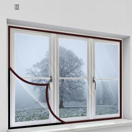 Rideaux DIY hiver isolation fenêtre Film auto-adhésif intérieur chambre rideaux coupe-vent doux verre Film rideaux pour salon