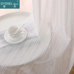 Rideaux Dyssel Deco Moderne Lin Offwhite Rayé Neige Sheer Tulle Style Européen Maison Fenêtre Rideaux pour Cuisine Salon Chambre