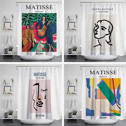 Rideaux Célèbre peinture motif Art moderne rideau de bain abstrait Matisse Art imprimé rideau de douche imperméable pour salle de bain cortinas