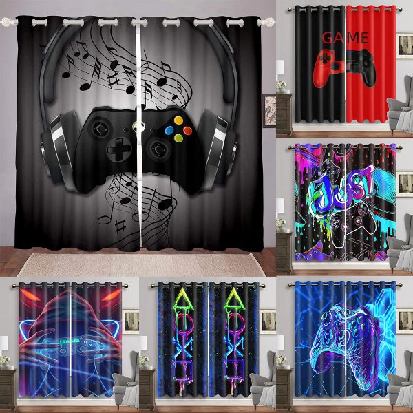 Rideaux Gamer rideaux pour garçons chambre salle de jeu décor fenêtre rideaux jouant jeu vidéo fenêtre rideaux 2 pièces livraison gratuite