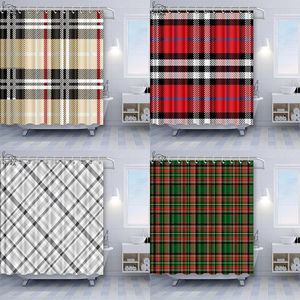 Gordijnen Geometrisch Brits Douchegordijn Groene Plaid Cheques Tartan Rood Schotland Kerst Schotse Tafel Ierse Kilt Schilderij Badkamer