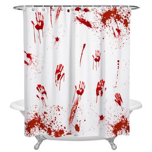 Rideaux Halloween Thème Taches de Sang Motif Tissu Rideau de Douche Accessoires de Salle de Bain Nouveauté Polyester Rideaux de Douche Extra Longs