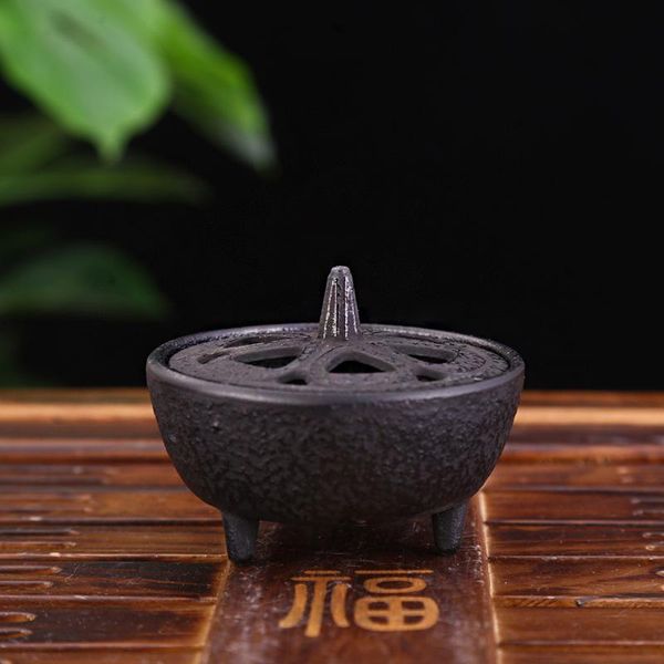 Rideaux maison en fonte noire, cadre de diffuseur d'arôme en forme de Lotus, brûleur d'encens créatif, plaque d'aromathérapie, encensoir, poêle à parfum
