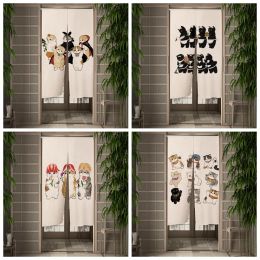 Rideaux Rideau de porte japonais Style fendu Noren pour salon cuisine cloison café suspendus rideaux décoratifs lavable demi-rideau