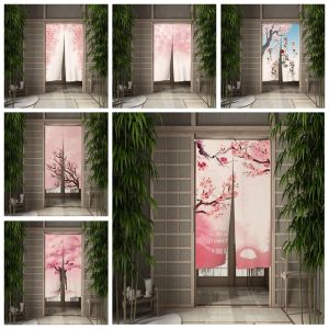 Rideaux japonais Noren porte porte Curatin cerisier fleurs Izakaya cloison rideau cuisine chambre salle de bain porte décor demi rideau