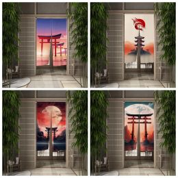 Rideaux Temple japonais porte rideau lune salle à manger porte décor rideaux cloison rideau drapé cuisine entrée suspendu demi-rideau