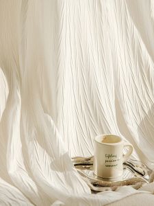 Rideaux Style japonais blanc plissé rideau fil salon balcon chambre lumière opaque blanc fil mousseline de soie rideau fil personnalisé tulle