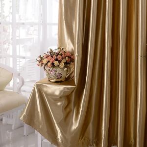 Rideaux de luxe dorés semi-occultants, pour salon et chambre à coucher, tissu de doublure doré pour rideaux de fenêtre, écran * VT