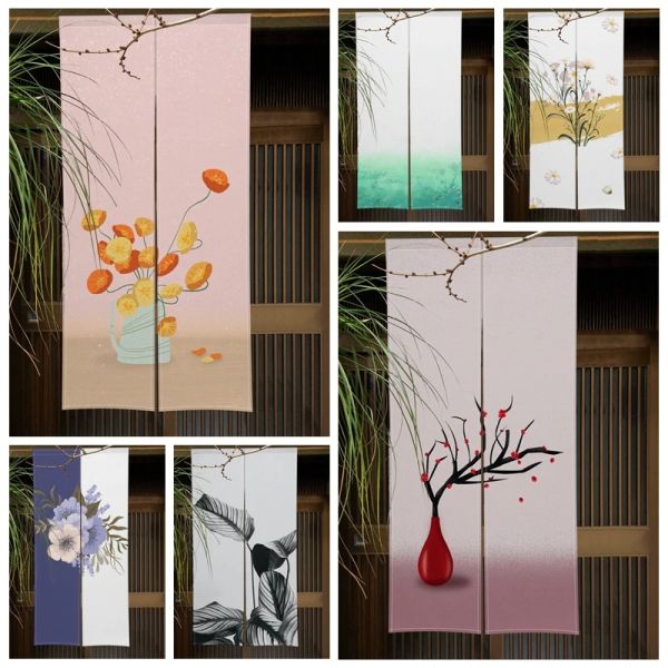 Rideaux Morden Art petites fleurs rideau de porte plantes minimalistes salon décor cloison rideau drapé entrée suspendu demi-rideau